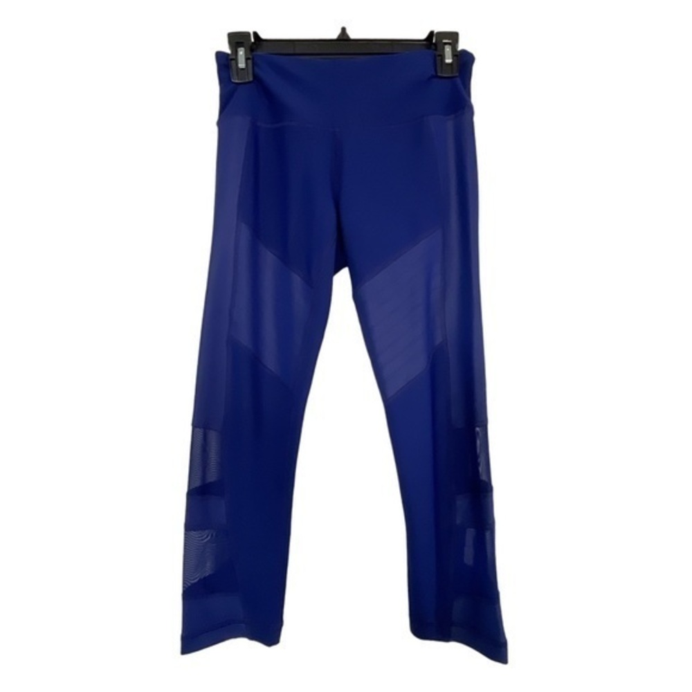 90 Degrees by Reflex Cobalt Blue Mesh Gym Leggings Size XS EUC #5569